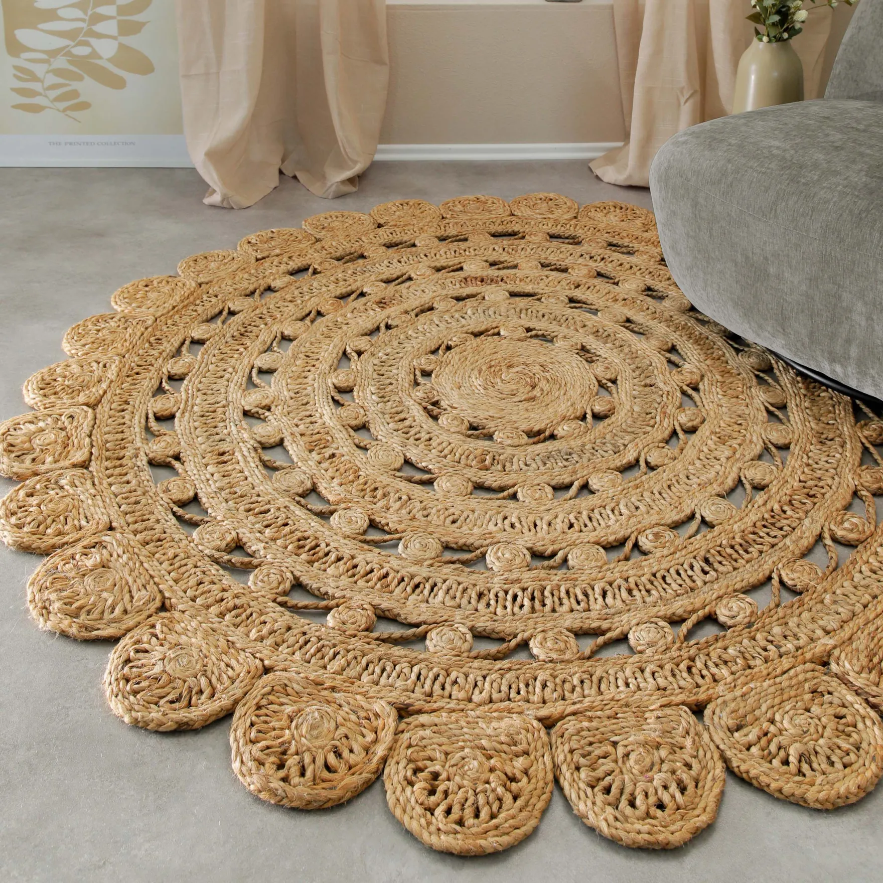 "Bloom" Jute-Teppich – schwer, handgefertigt, hochwertig