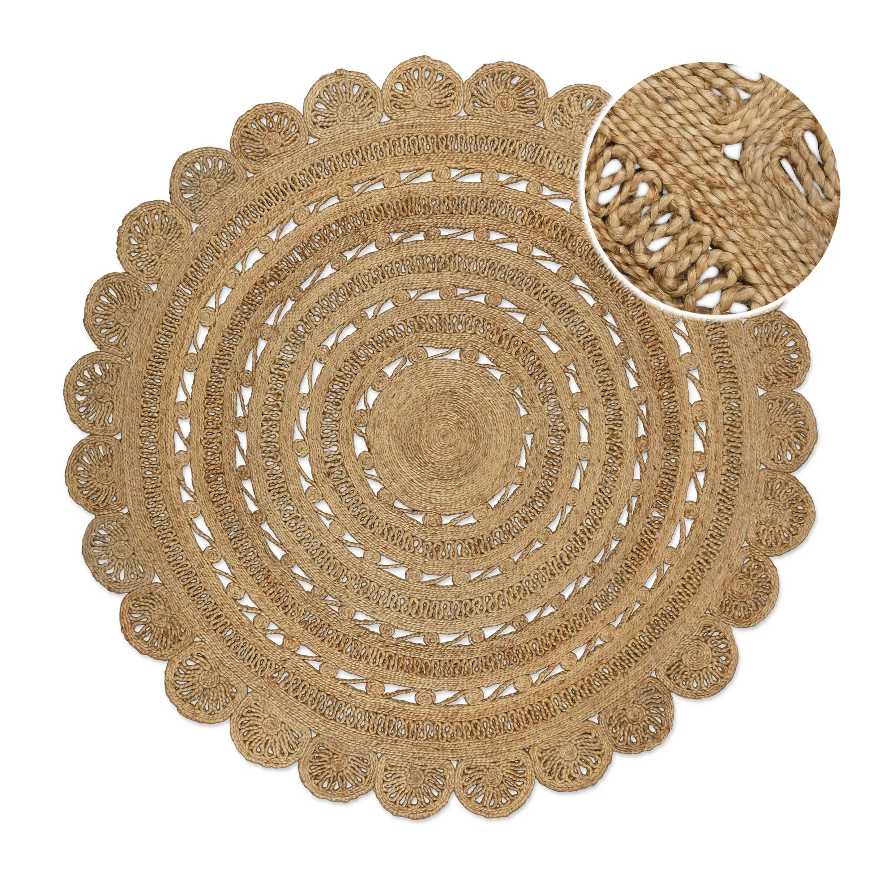 "Bloom" Jute-Teppich – schwer, handgefertigt, hochwertig