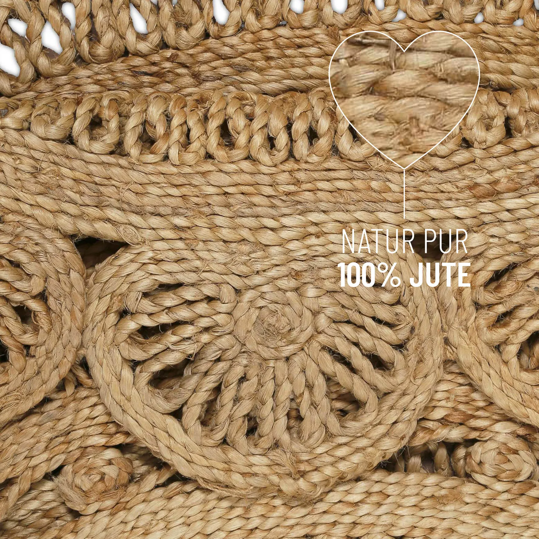"Bloom" Jute-Teppich – schwer, handgefertigt, hochwertig