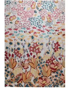 Blütenwiese in Creme - Handtuft Wolle 160 x 230 cm