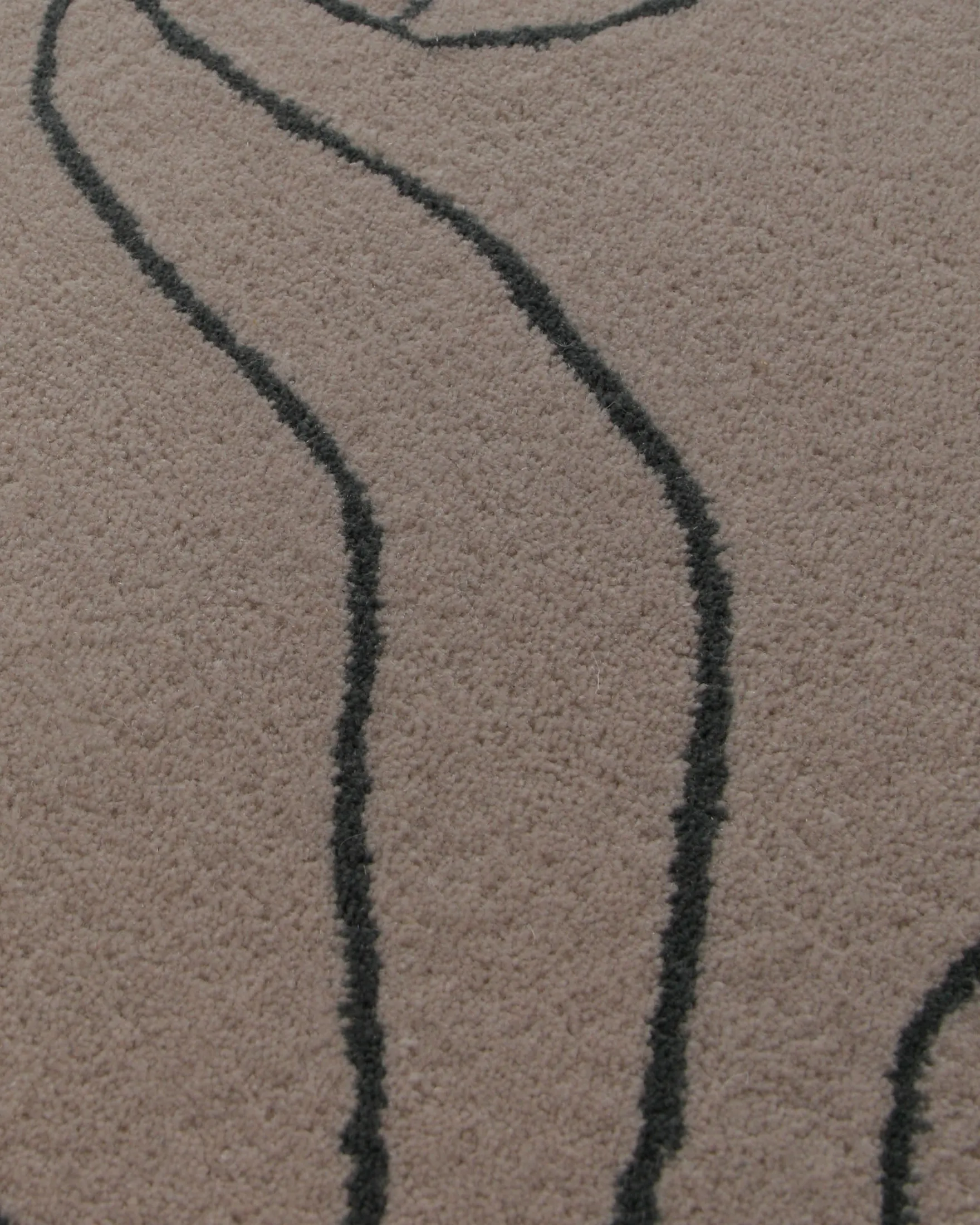 Blätter in Taupe - Handtuft Wolle 160 x 230 cm
