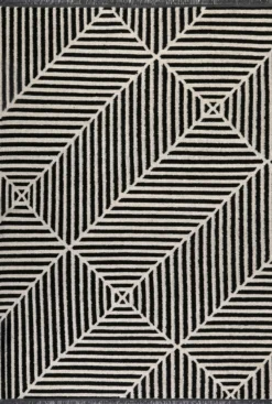 Carpets&Co. Teppich 80x150 cm Schwarz Weiß