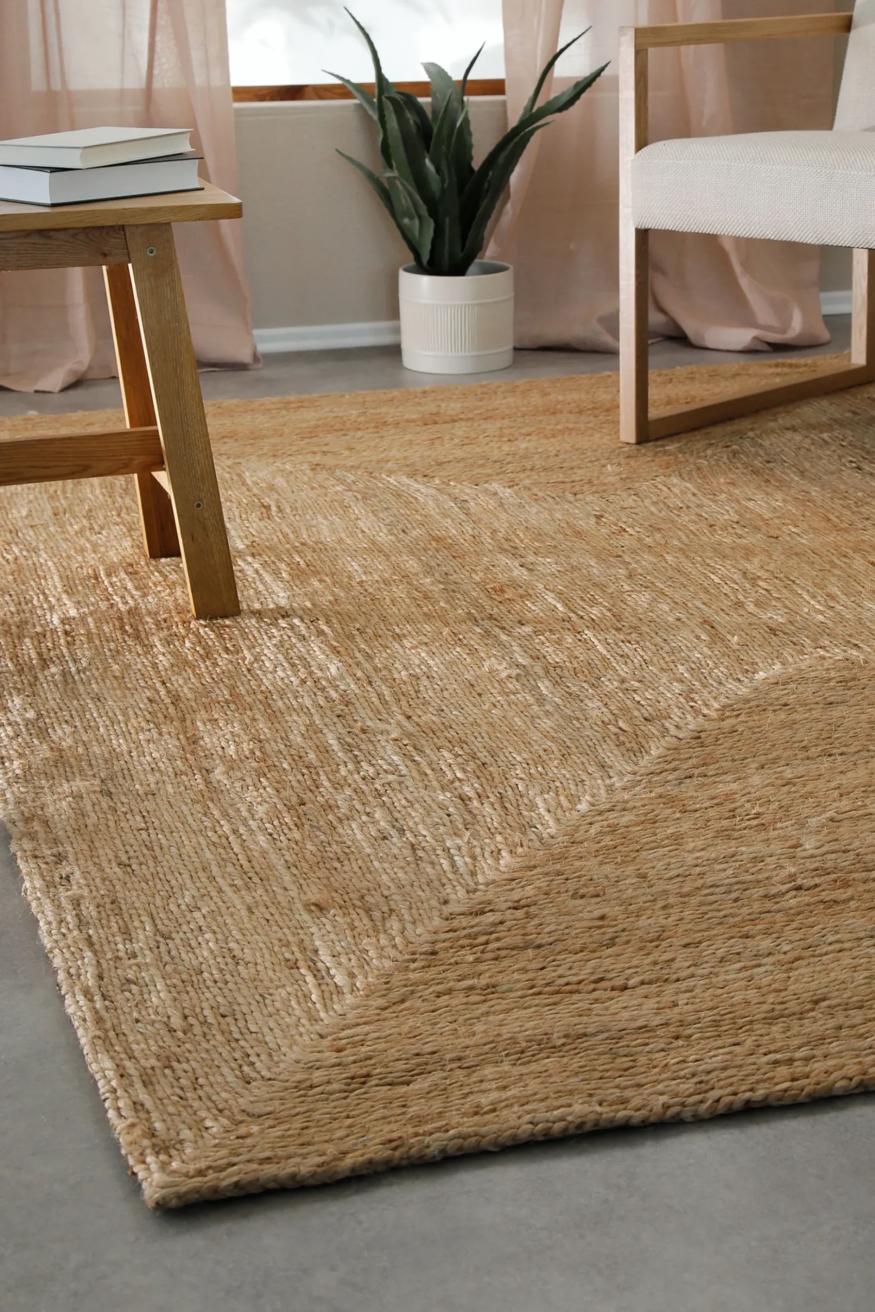 "Collins" Jute-Teppich – schwer, klar, handgewebt