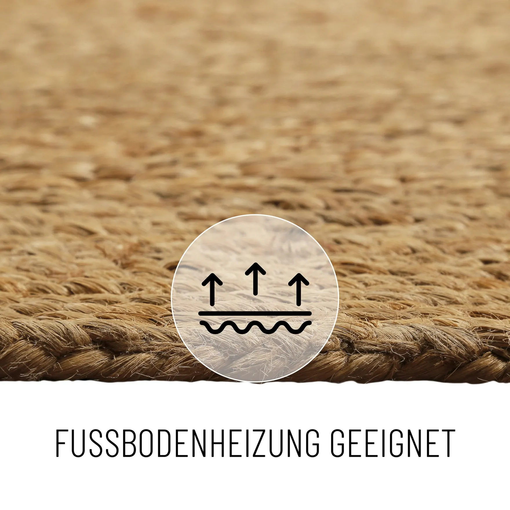 "Collins" Jute-Teppich – schwer, klar, handgewebt