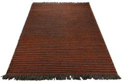 Dedon Outdoor Handwebteppich orange grau strukturiert 160x230 cm