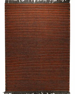 Dedon Outdoor Handwebteppich orange grau strukturiert 160x230 cm