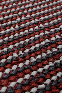 Dedon Outdoor Handwebteppich rot grau gestreift 160x230 cm