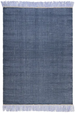 Esprit Handwebteppich Blau aus Wolle
