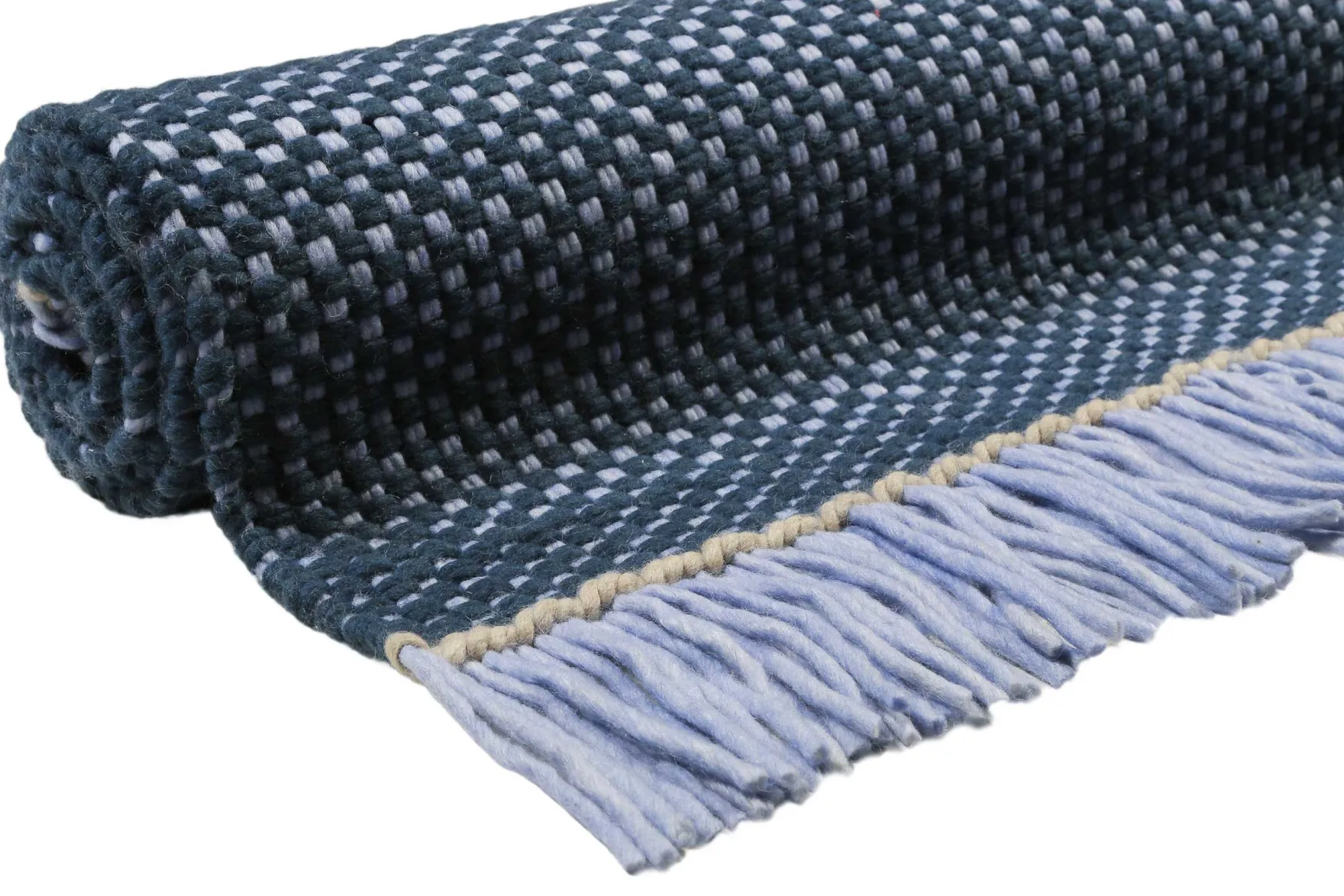 Esprit Handwebteppich Blau aus Wolle "Casa"