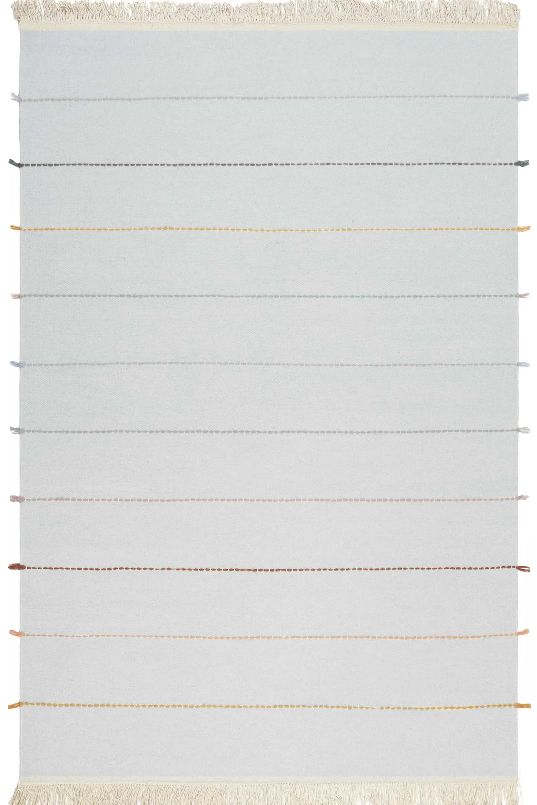 Esprit Handwebteppich Grau Blau Bunt aus Wolle "Lina"