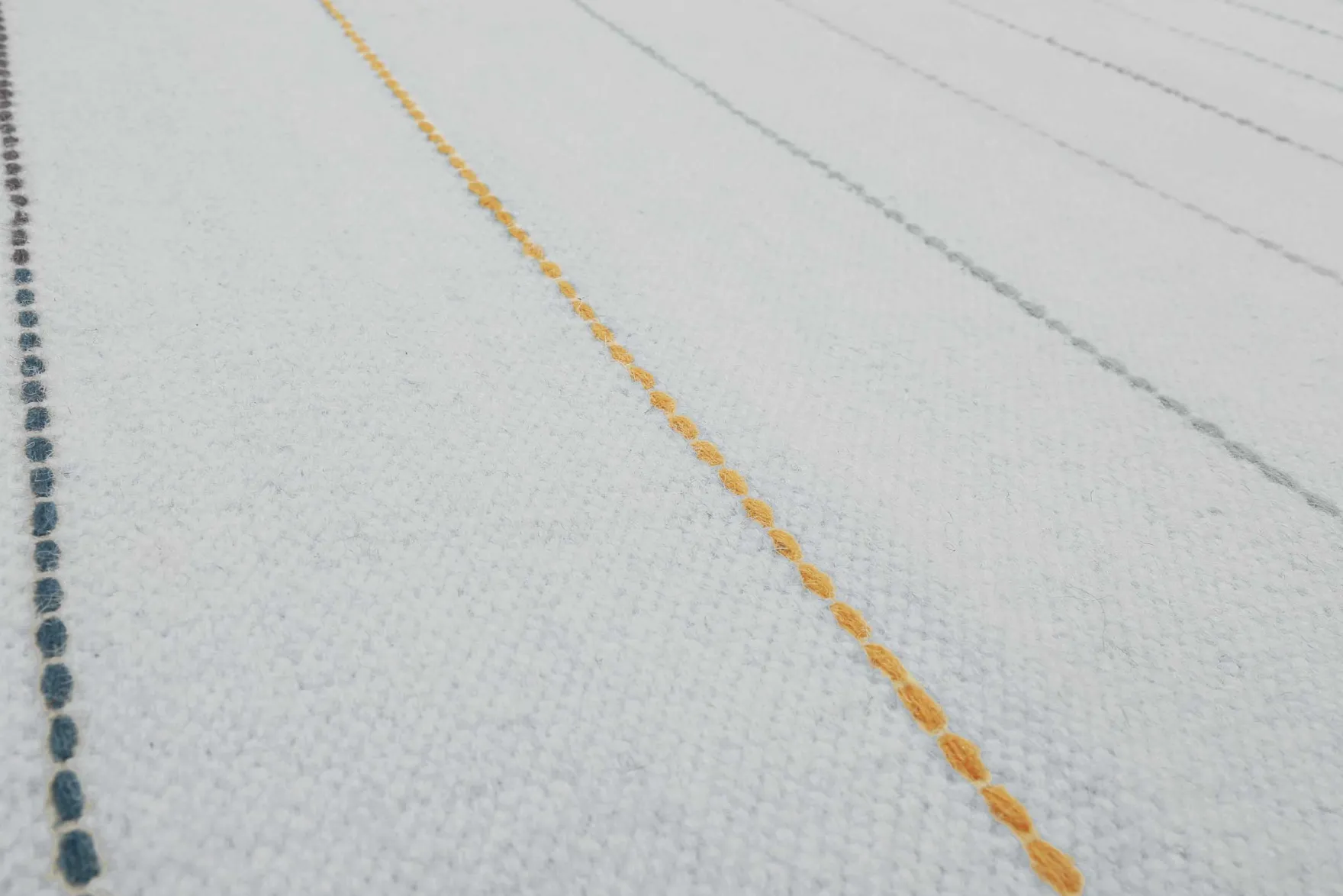 Esprit Handwebteppich Grau Blau Bunt aus Wolle "Lina"