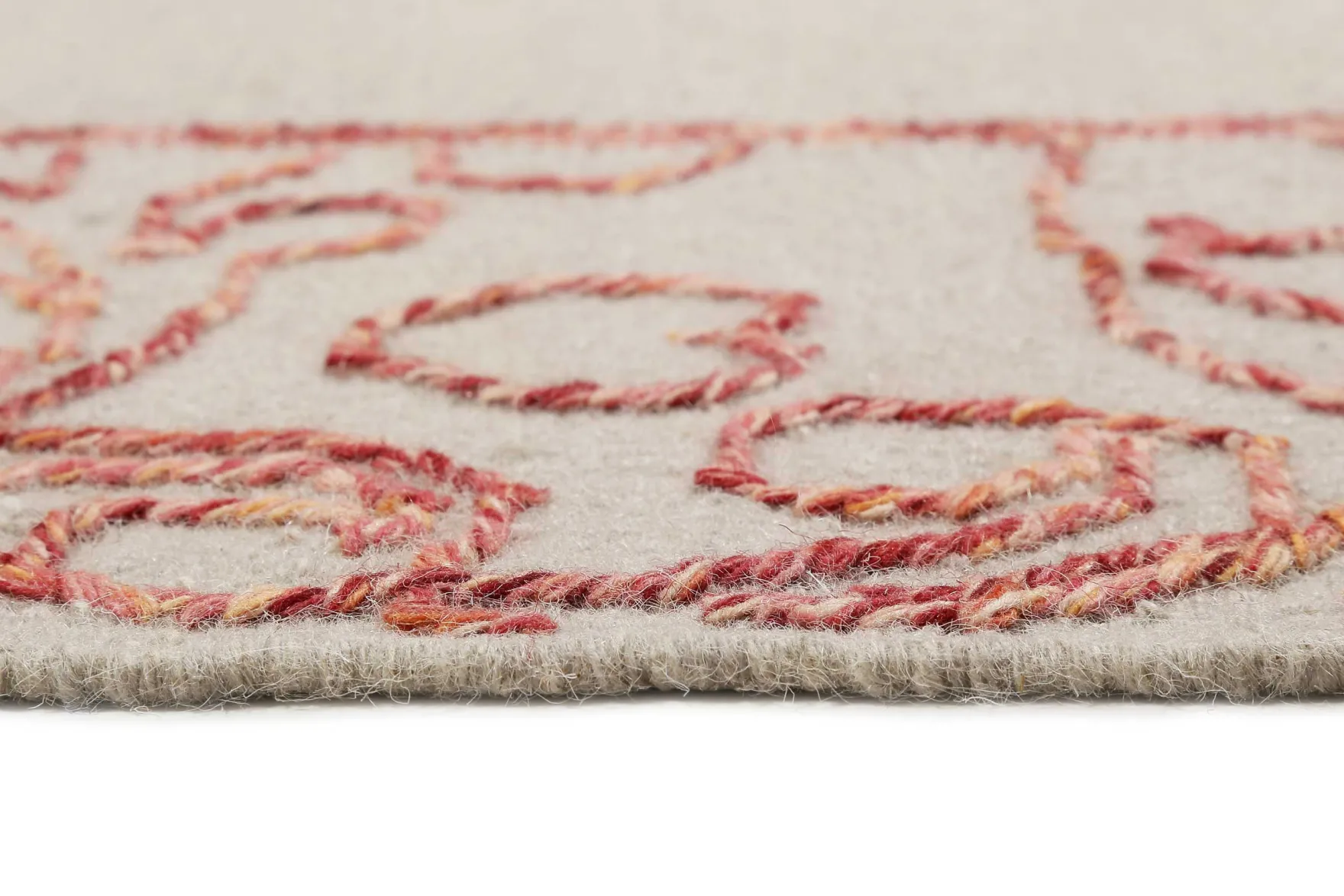 Esprit Kelim Teppich Beige Rot aus Wolle "Kayla Border"