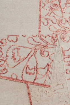 Esprit Kelim Teppich Beige Rot aus Wolle