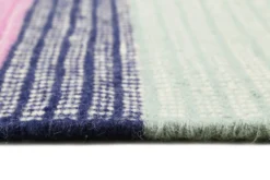 Esprit Kelim Teppich Blau Pink aus Wolle