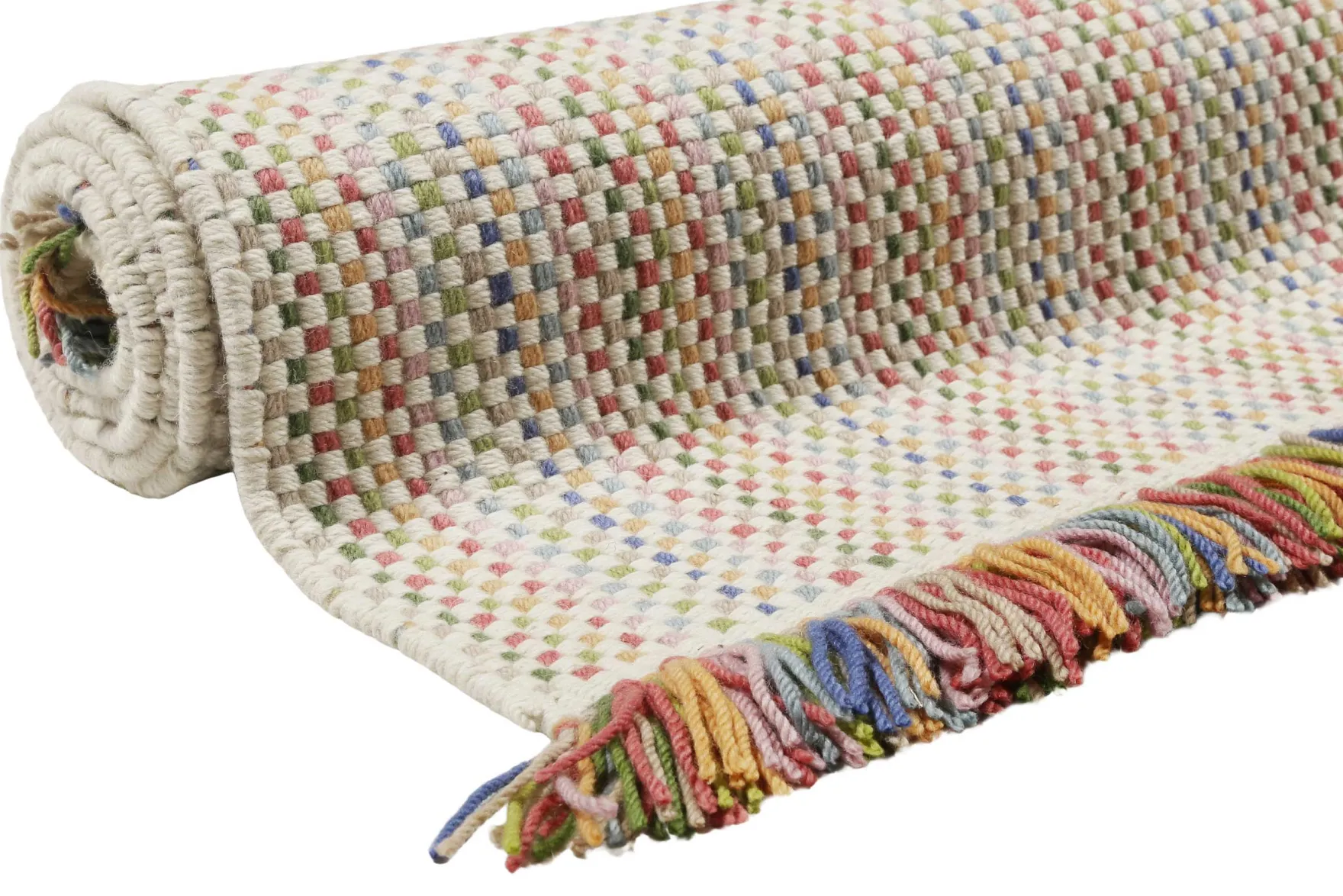 Esprit Kelim Teppich Bunt aus Wolle "Kids Durrie"