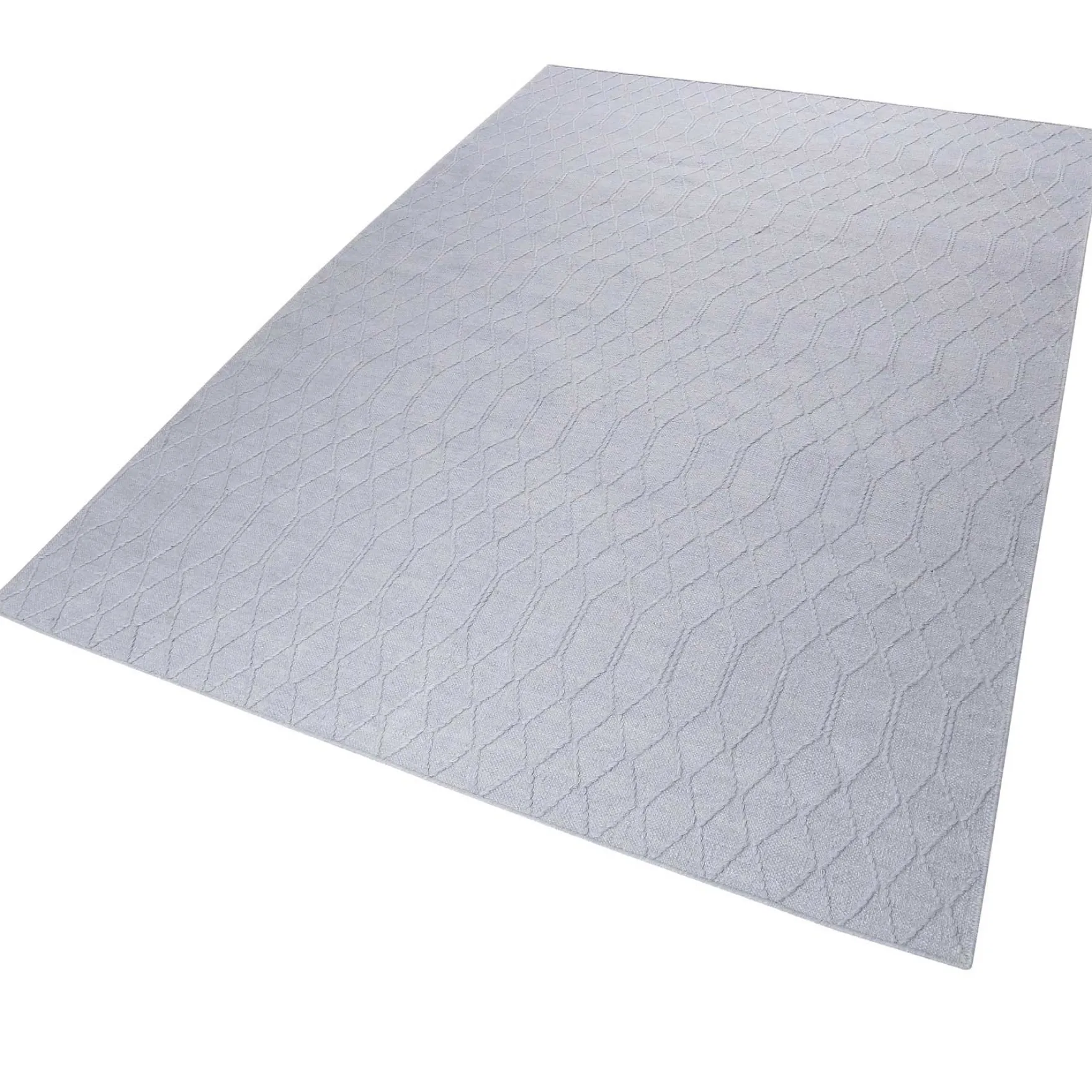 Esprit Kelim Teppich Hellblau aus Wolle "Lotte"