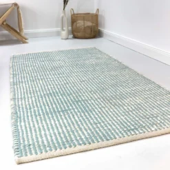 Esprit Kelim Teppich Mintgrün Beige aus Jute & Wolle