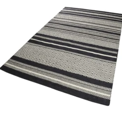 Esprit Kelim Teppich Schwarz Beige aus Wolle "Hudson"