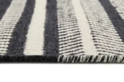 Esprit Kelim Teppich Schwarz Beige aus Wolle