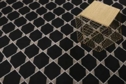 Esprit Kelim Teppich Schwarz aus Wolle