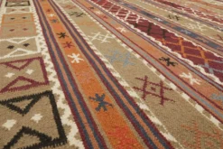 Esprit Kelim Teppich Taupe Braun Rot aus Wolle "Agra"