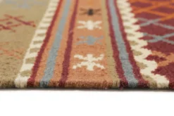 Esprit Kelim Teppich Taupe Braun Rot aus Wolle