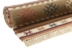 Esprit Kelim Teppich Taupe Braun Rot aus Wolle
