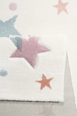 Esprit Kinderteppich beige rosa grau blau