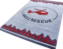 Esprit Kinderteppich Blau Grau "Heli rescue"