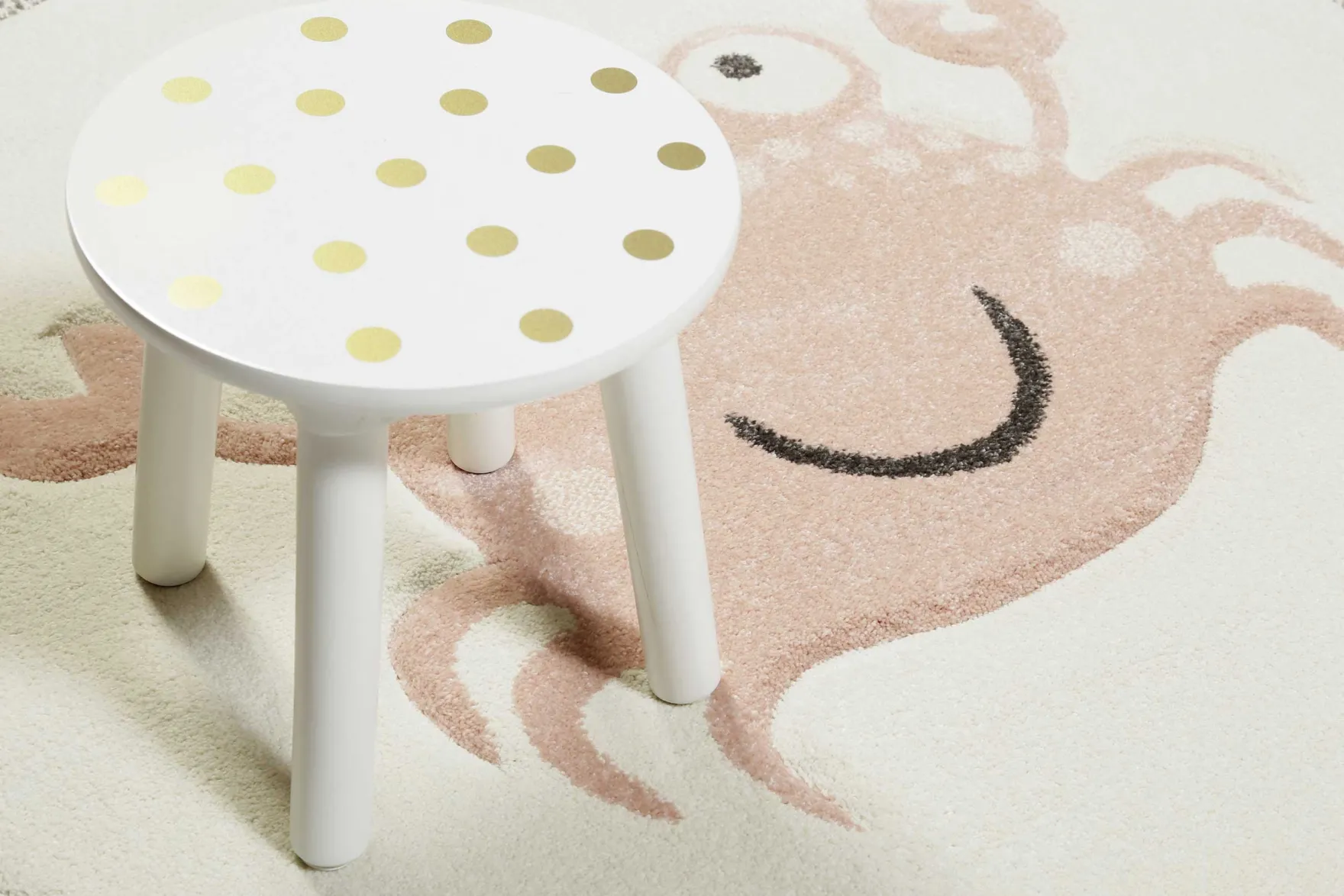 Esprit Kinderteppich Creme Weiß Rosa "CRAB"