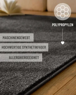 Esprit Kurzflorteppich Anthrazit Grau 