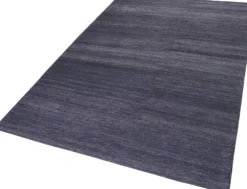 Esprit Kurzflor Teppich Anthrazit aus Baumwolle 