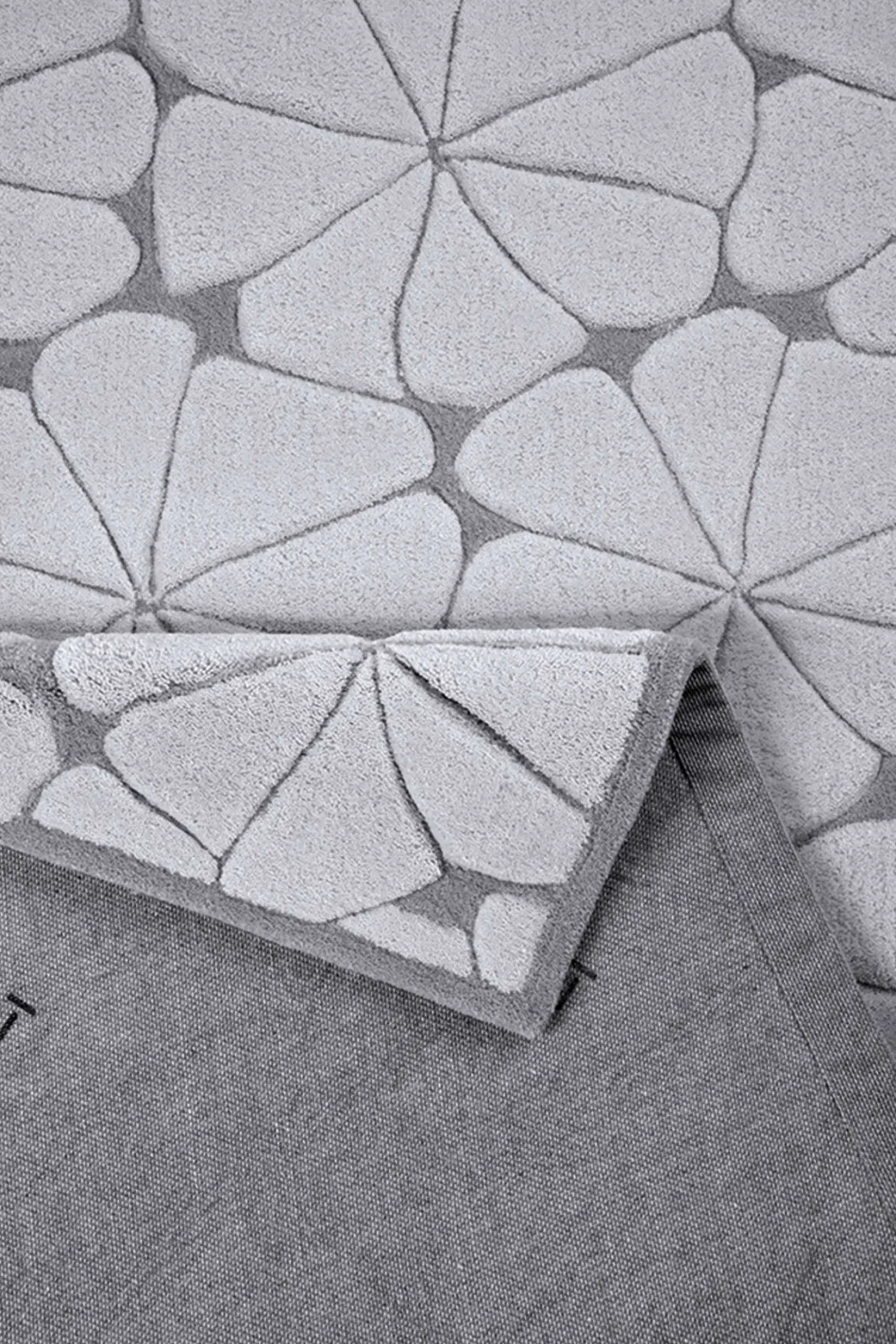 Esprit Kurzflor Teppich aus Wolle "Urbania" grau silber