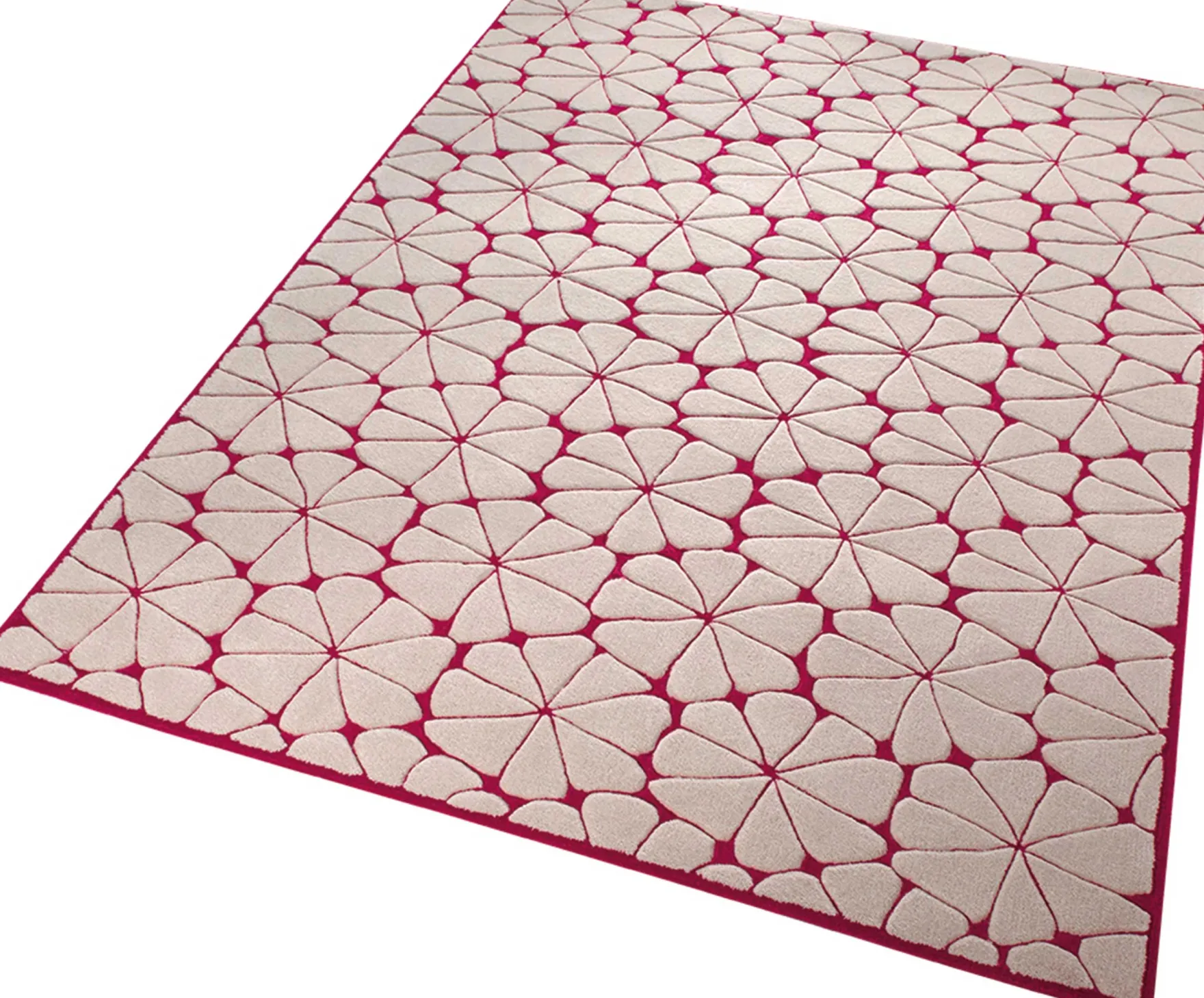 Esprit Kurzflor Teppich aus Wolle "Urbania" beige pink