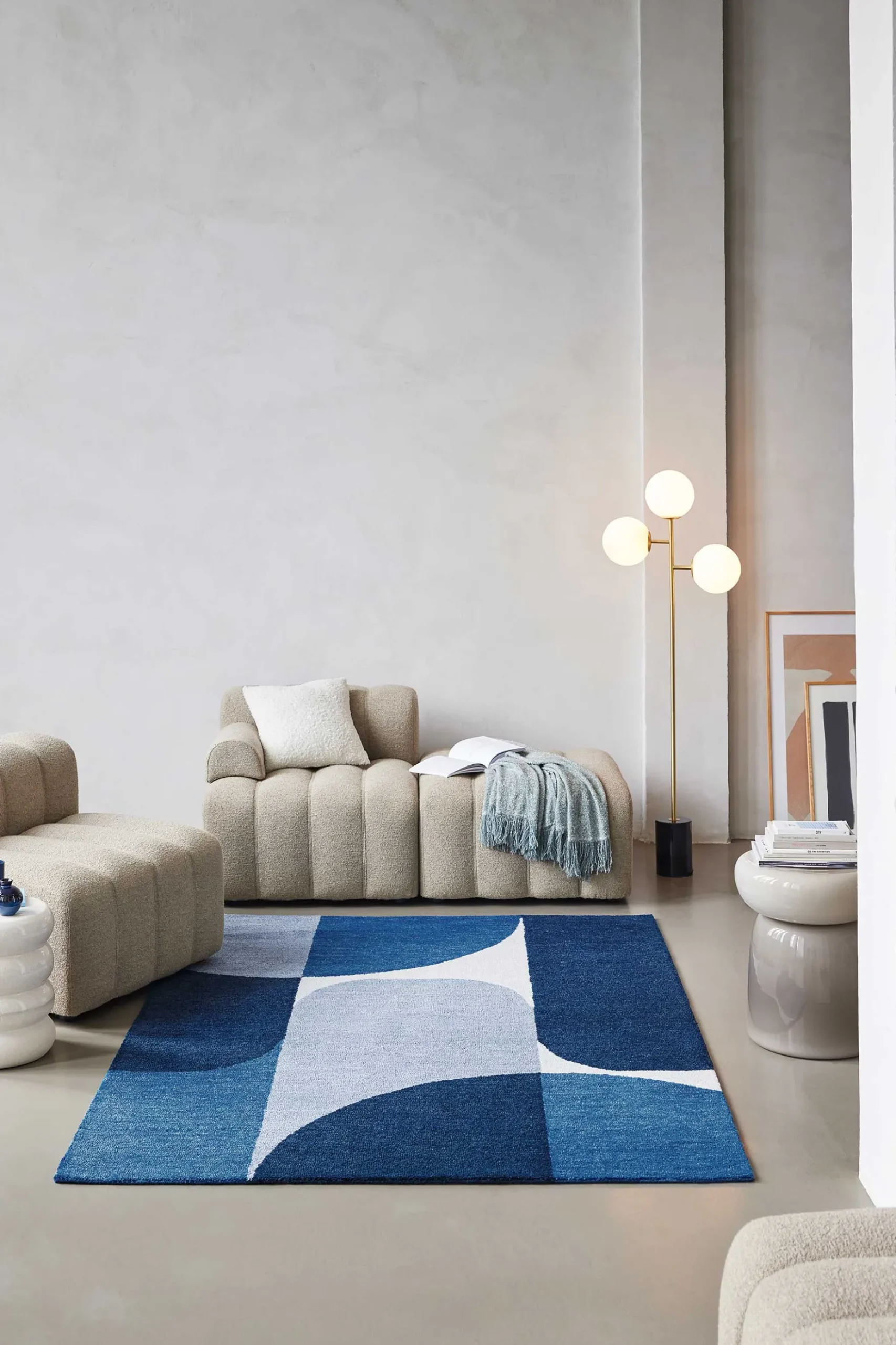 Esprit Kurzflor Teppich Blau "Backup"