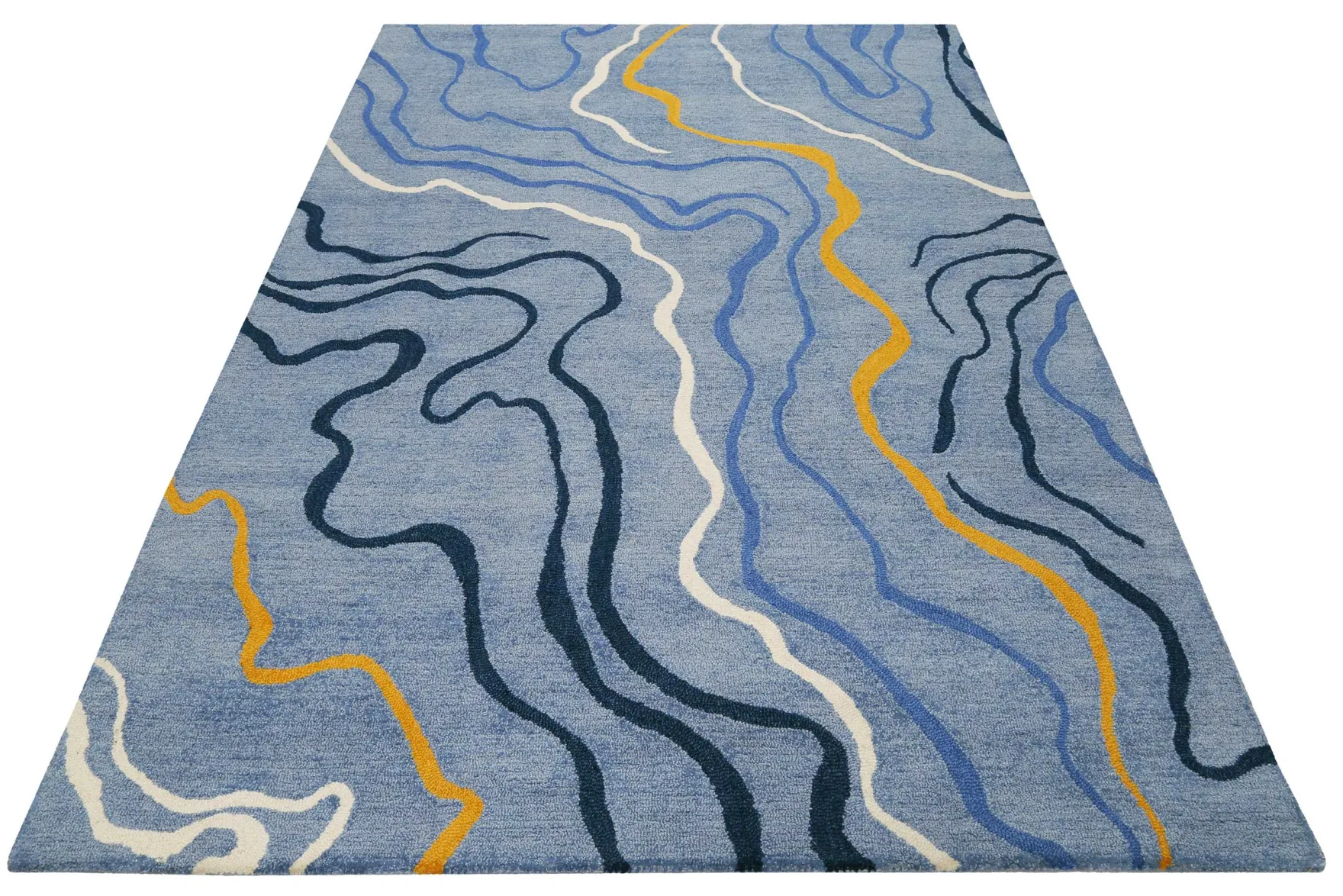 Esprit Kurzflor Teppich Blau "Drive"