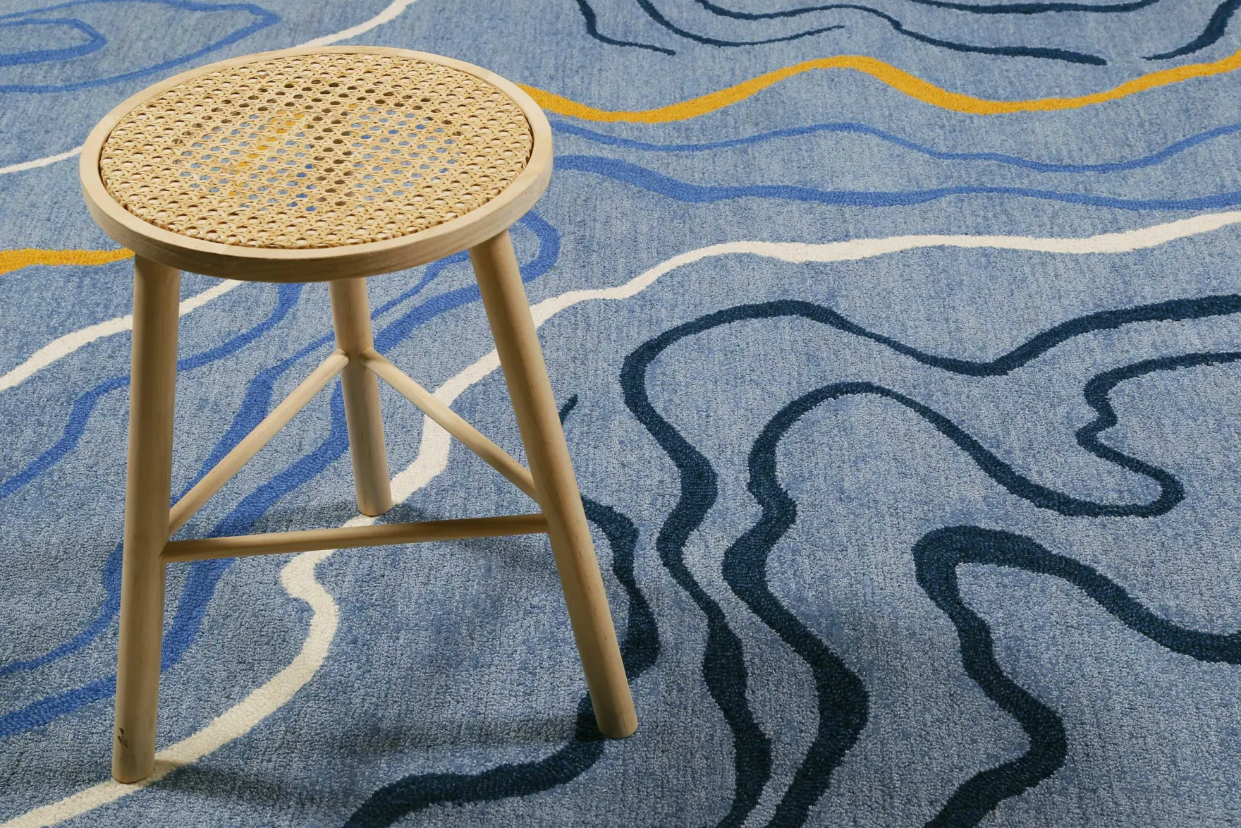 Esprit Kurzflor Teppich Blau "Drive"