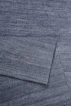 Esprit Kurzflor Teppich Blau Grau aus Baumwolle "Rainbow Kelim"