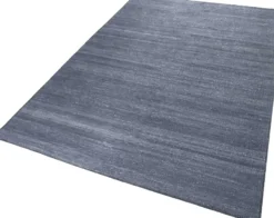 Esprit Kurzflor Teppich Blau Grau aus Baumwolle "Rainbow Kelim"