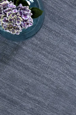Esprit Kurzflor Teppich Blau Grau aus Baumwolle 