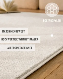 Esprit Kurzflorteppich Creme Weiß