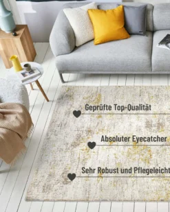 Esprit Kurzflorteppich Creme Gold "Feel Vintage 2.0"