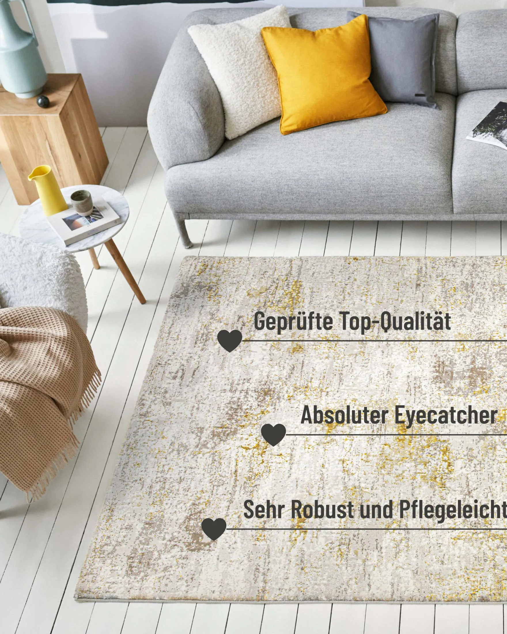 Esprit Kurzflorteppich Creme Gold "Feel Vintage 2.0"