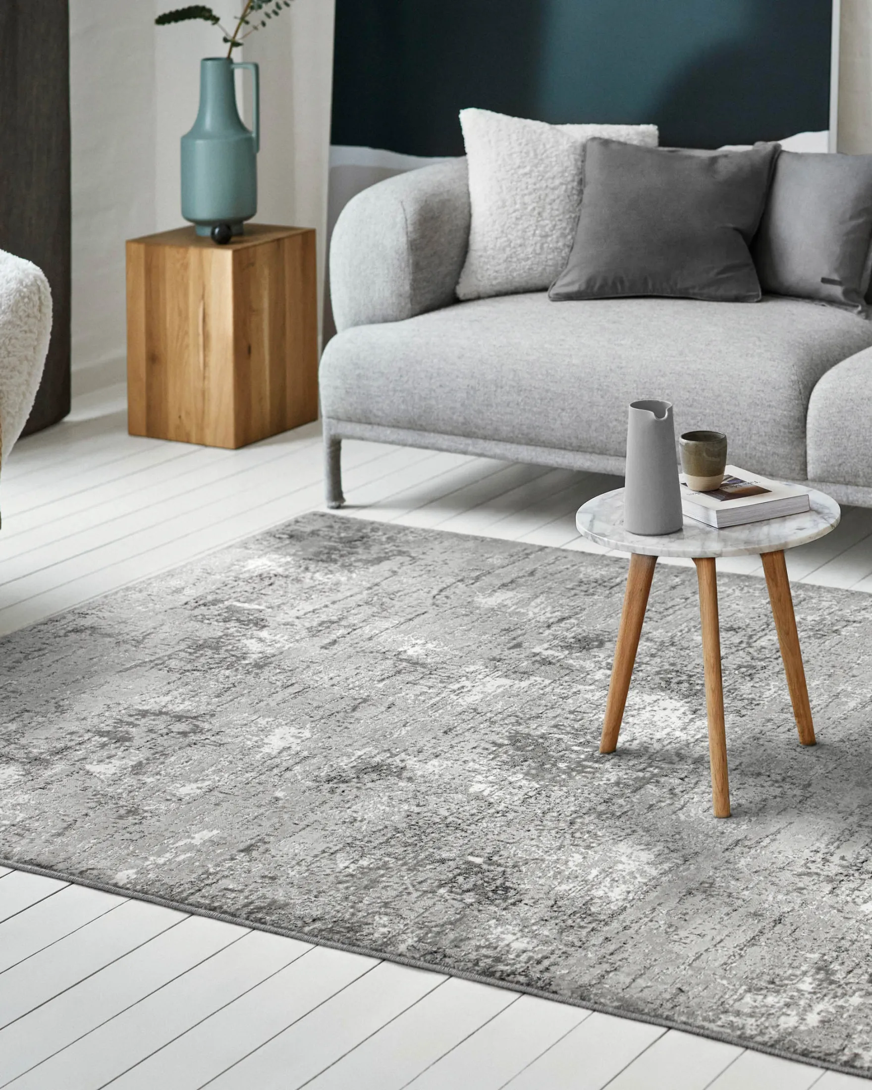Esprit Kurzflorteppich Grau Silber "Feel Vintage 2.0"