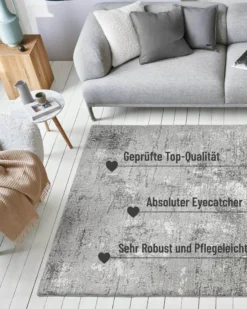 Esprit Kurzflorteppich Grau Silber