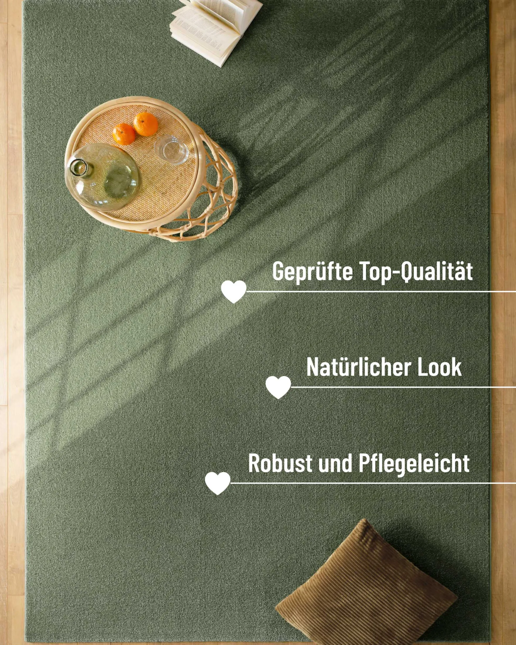 Esprit Kurzflorteppich Laub Grün "Vegas"