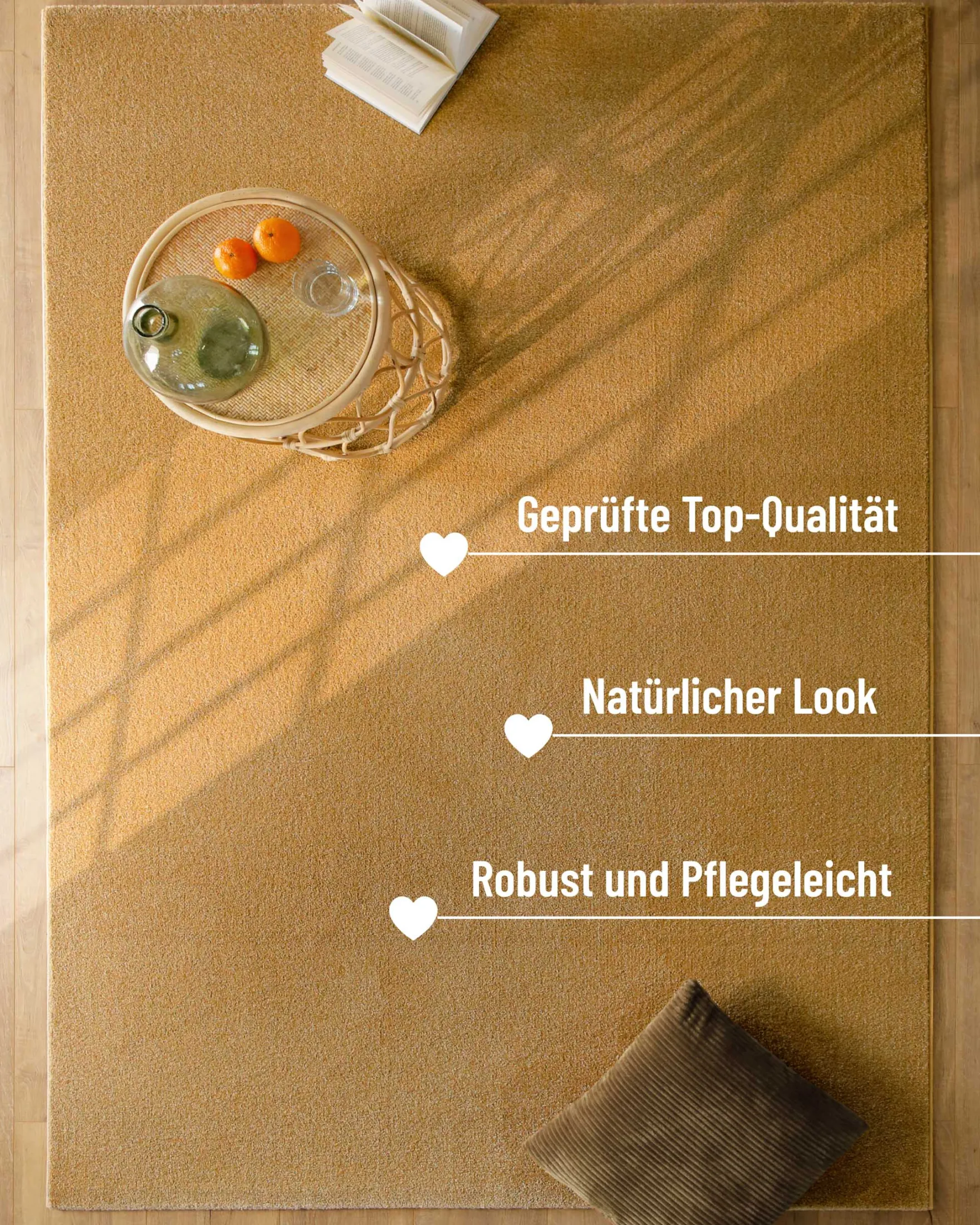 Esprit Kurzflorteppich Ocker Gelb "Vegas"