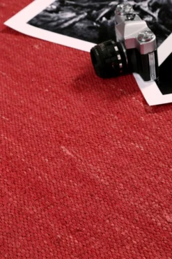 Esprit Kurzflor Teppich Rot aus Baumwolle 