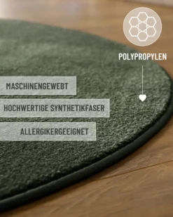 Esprit Kurzflorteppich Rund Laub Grün 