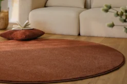 Esprit Kurzflorteppich Rund Ziegel Rot "Vegas"